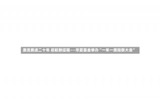 激流勇进二十年 启航新征程——华夏基金举办“一年一度指数大会”