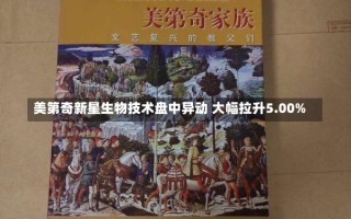 美第奇新星生物技术盘中异动 大幅拉升5.00%