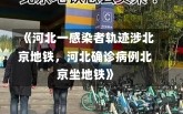 《河北一感染者轨迹涉北京地铁，河北确诊病例北京坐地铁》