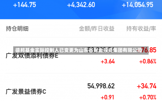 德邦基金实际控制人已变更为山东省财金投资集团有限公司