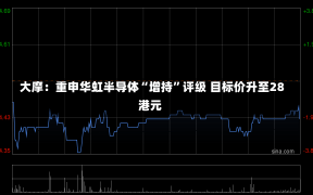 大摩：重申华虹半导体“增持”评级 目标价升至28港元