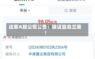 这家A股公司公告：被证监会立案！