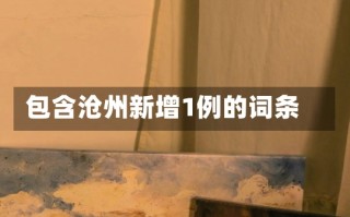 包含沧州新增1例的词条