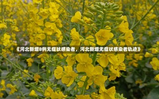 《河北新增8例无症状感染者，河北新增无症状感染者轨迹》