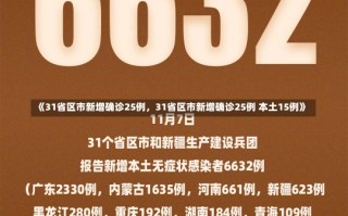 《31省区市新增确诊25例，31省区市新增确诊25例 本土15例》