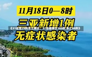 《31省增29例本土确诊，31省增确诊103例 本土88例》