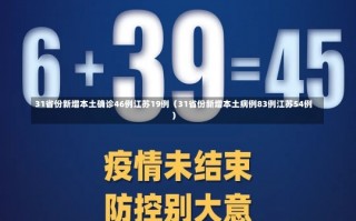 31省份新增本土确诊46例江苏19例（31省份新增本土病例83例江苏54例）