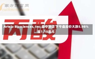 Artelo Biosciences, Inc.盘中异动 下午盘股价大跌5.98%报1.10美元