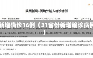 31省份新增确诊16例（31省份新增确诊病例46例）