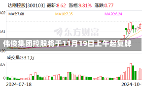 伟俊集团控股将于11月19日上午起复牌