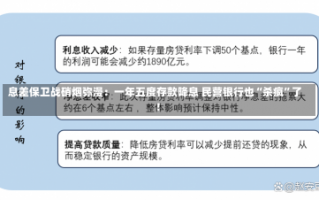 息差保卫战硝烟弥漫：一年五度存款降息 民营银行也“杀疯”了!