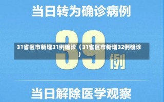 31省区市新增31例确诊（31省区市新增32例确诊）