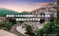 碧桂园10月合同销售额43.3亿元 合同销售面积45万平方米