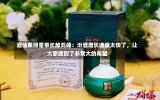 酒仙集团董事长郝鸿峰：汾酒增长速度太快了，让大家感到了非常大的希望