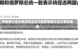 伊朗银行支付系统将正式与俄罗斯银行支付系统连接