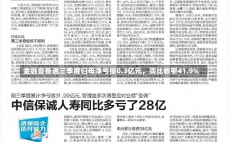 金融壹账通三季度归母净亏损0.3亿元，同比收窄41.9%