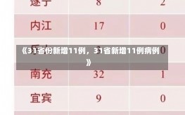 《31省份新增11例，31省新增11例病例》