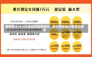 湖南银行1914万股股权拍卖成功，部分股权经43轮竞价成交