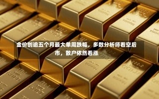 金价创逾五个月最大单周跌幅，多数分析师看空后市，散户依然看涨