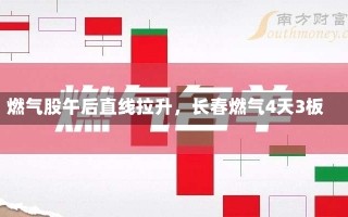 燃气股午后直线拉升，长春燃气4天3板