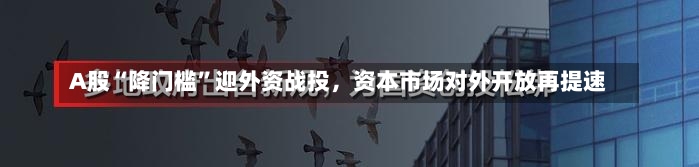 A股“降门槛”迎外资战投，资本市场对外开放再提速-第3张图片-多讯网