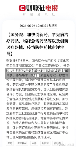 国内发现亿吨级锰矿 或利好下游多个细分行业-第1张图片-多讯网