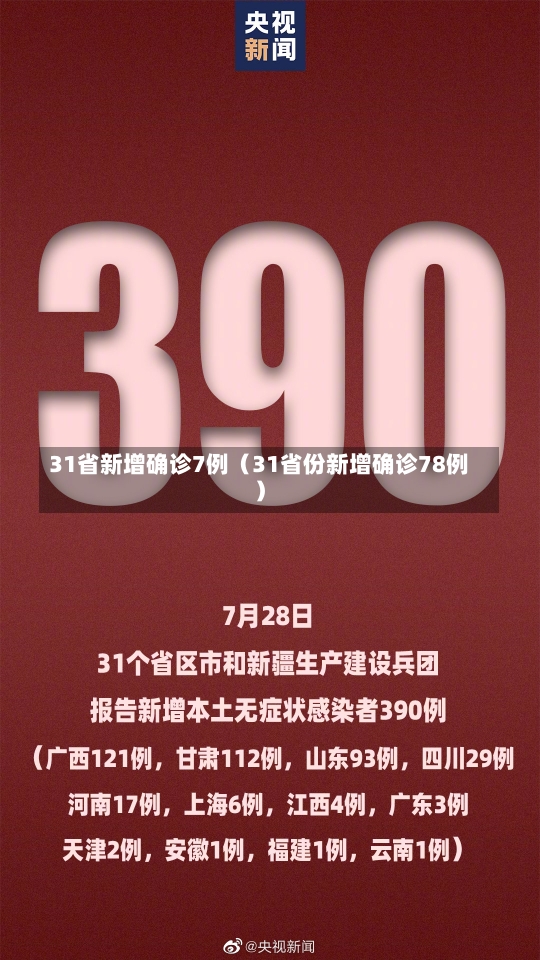 31省新增确诊7例（31省份新增确诊78例）-第1张图片-多讯网