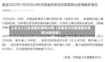 石家庄今日新增确诊病例26例（石家庄今日新增确诊病例26例详情）-第2张图片-多讯网