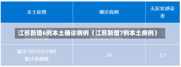 江苏新增6例本土确诊病例（江苏新增7例本土病例）-第1张图片-多讯网