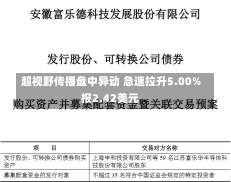 超视野传播盘中异动 急速拉升5.00%报2.42美元-第1张图片-多讯网