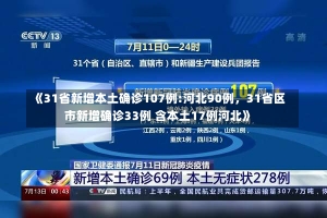 《31省新增本土确诊107例:河北90例，31省区市新增确诊33例 含本土17例河北》-第1张图片-多讯网