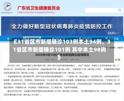 《31省区市新增确诊103例本土94例，31省区市新增确诊101例 其中本土98例》-第3张图片-多讯网