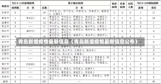 青岛新增疫情最新信息（青岛新增疫情最新信息公布）-第2张图片-多讯网