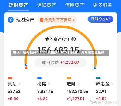 快讯：恒指低开0.74% 科指跌0.92%科网股、汽车股普遍低开-第1张图片-多讯网