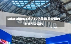 SolarEdgeQ3减记10亿美元 惨淡营收利润引发暴跌-第3张图片-多讯网