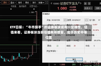 ETF日报：“牛市旗手”的证券板块或有一定弹性，估值来看，证券板块当前估值有所修复，处于历史中等位置-第1张图片-多讯网