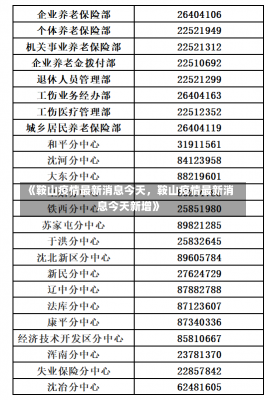 《鞍山疫情最新消息今天，鞍山疫情最新消息今天新增》-第1张图片-多讯网