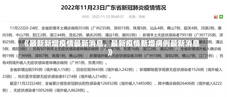 《最新新增疫情最新消息，最新疫情新增病例最新消息》-第2张图片-多讯网