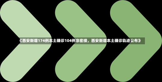 《西安新增174例本土确诊104例非密接，西安新增本土确诊轨迹公布》-第2张图片-多讯网