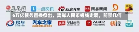 6万亿债务置换祭出，离岸人民币短线走弱，前景几何-第3张图片-多讯网