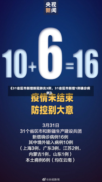 《31省区市新增新冠肺炎3例，31省区市新增1例确诊病例》-第3张图片-多讯网