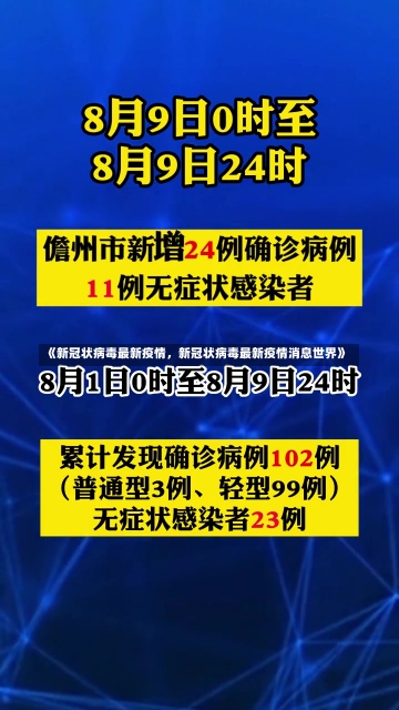 《新冠状病毒最新疫情，新冠状病毒最新疫情消息世界》-第2张图片-多讯网