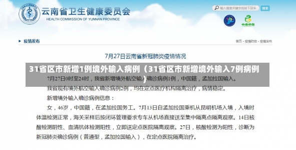 31省区市新增1例境外输入病例（31省区市新增境外输入7例病例）-第1张图片-多讯网