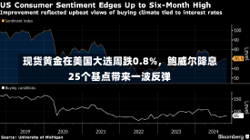 现货黄金在美国大选周跌0.8%，鲍威尔降息25个基点带来一波反弹-第2张图片-多讯网