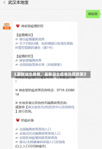 《最新湖北疫情，最新湖北疫情防控政策》-第1张图片-多讯网