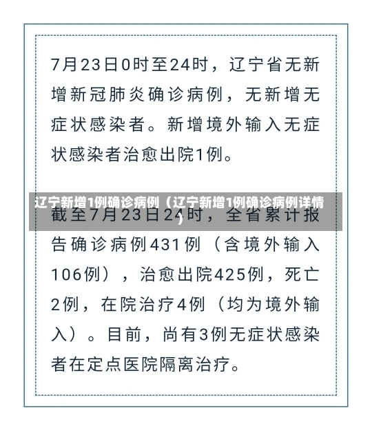 辽宁新增1例确诊病例（辽宁新增1例确诊病例详情）-第1张图片-多讯网