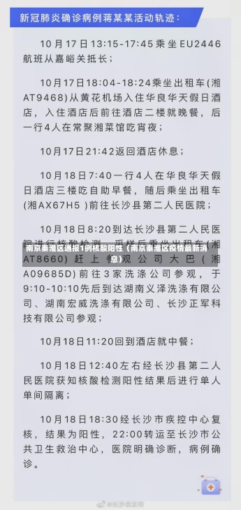 南京秦淮区通报1例核酸阳性（南京秦淮区疫情最新消息）-第2张图片-多讯网