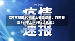 《河南新增10例本土确诊病例，河南新增1例本土病例行动轨迹》-第1张图片-多讯网