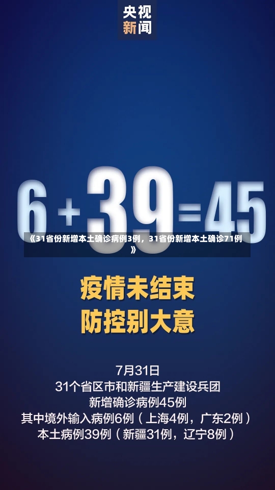 《31省份新增本土确诊病例3例，31省份新增本土确诊71例》-第2张图片-多讯网