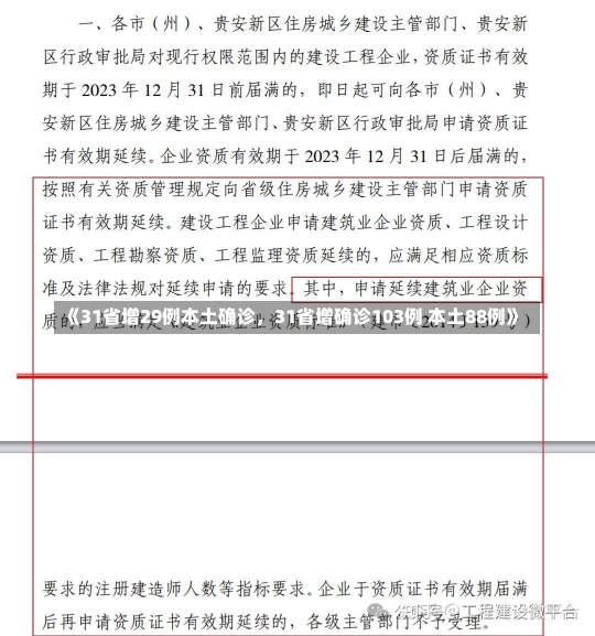 《31省增29例本土确诊，31省增确诊103例 本土88例》-第2张图片-多讯网